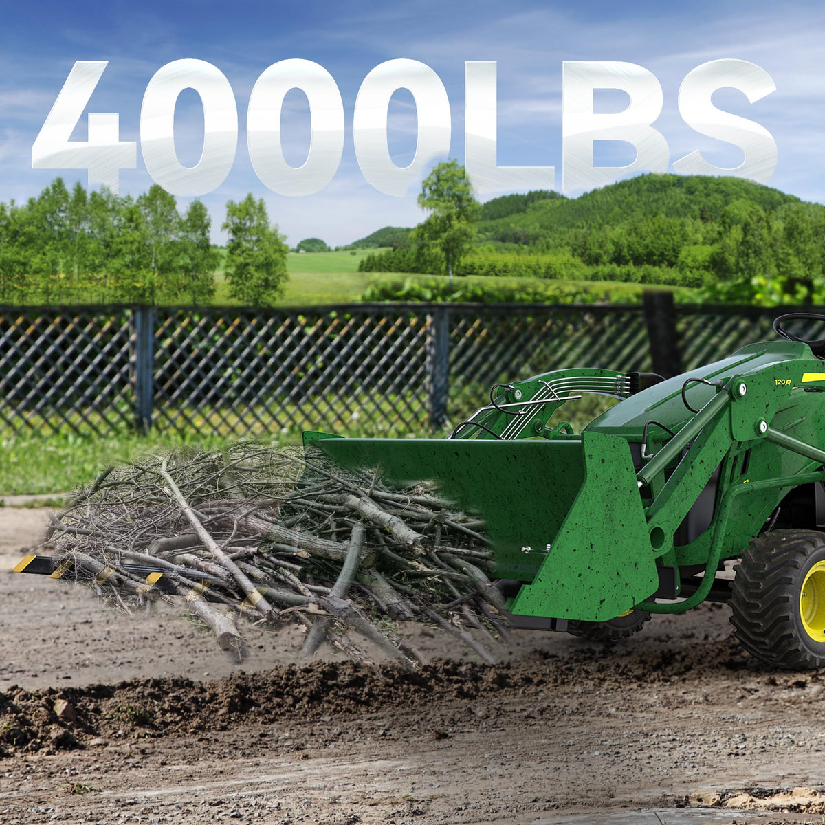 YITAMOTOR debris forks 60in handle wood, lumber, and hay bales efficiently.