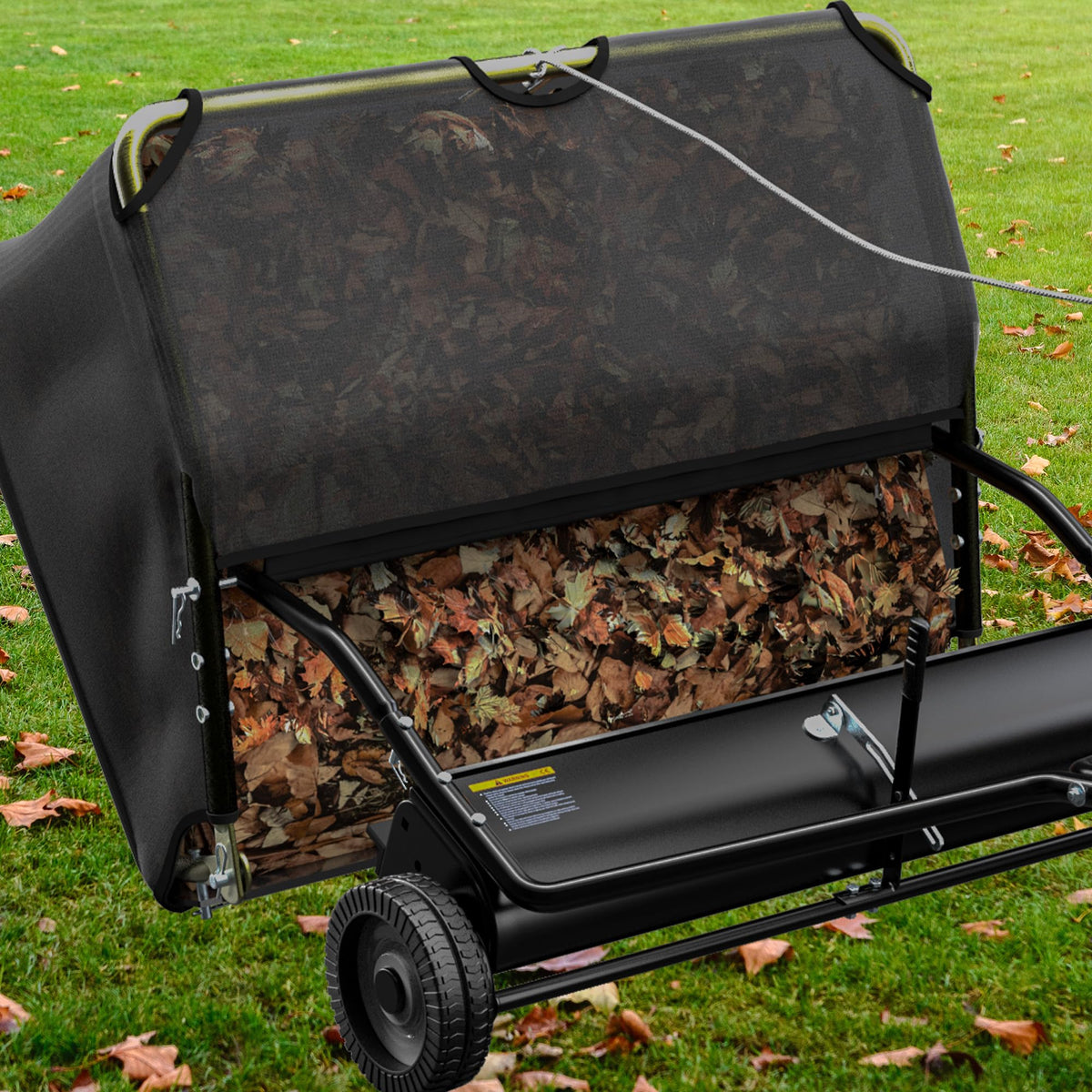 YITAMOTOR four nylon brushes sweep leaves, needles, and grass.