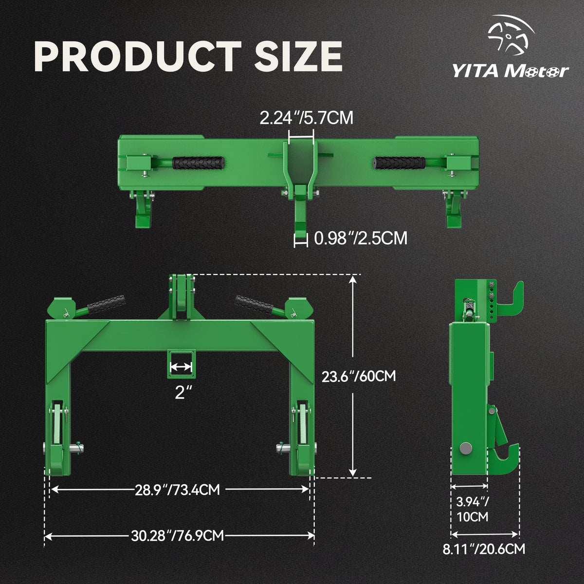 YITAMOTOR ballast and towing setup using the hitch on rugged terrain