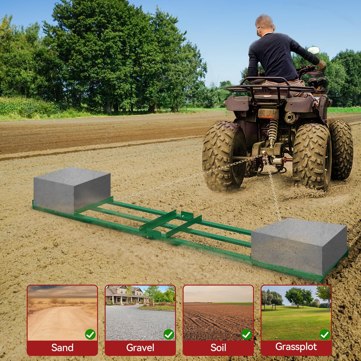 YITAMOTOR lawn leveling tool reduces clumps and enhances seedbed preparation