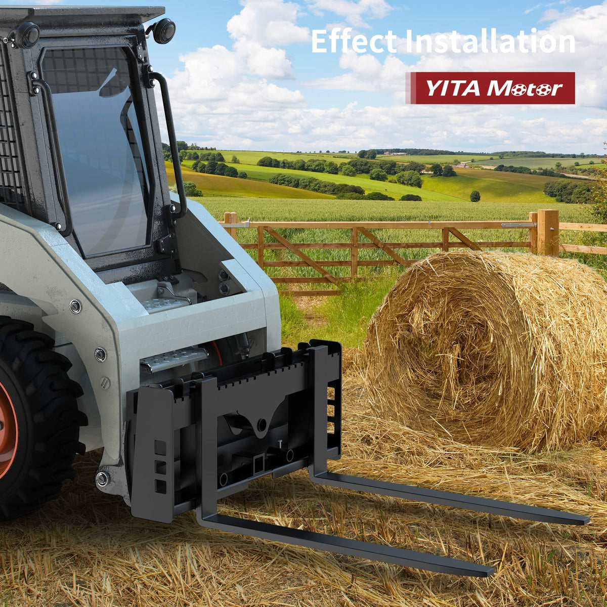YITAMOTOR pallets fork blades easy installation on skid steer frame