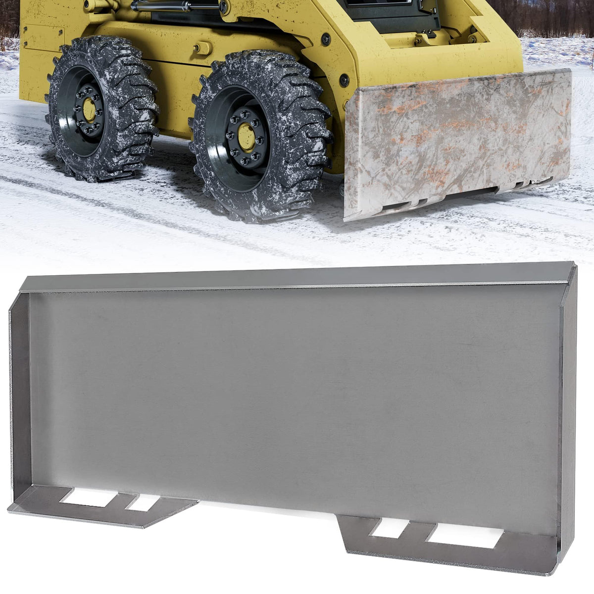 YITAMOTOR quick attach plate 38-inch front view, durable universal mounting for skid steers.