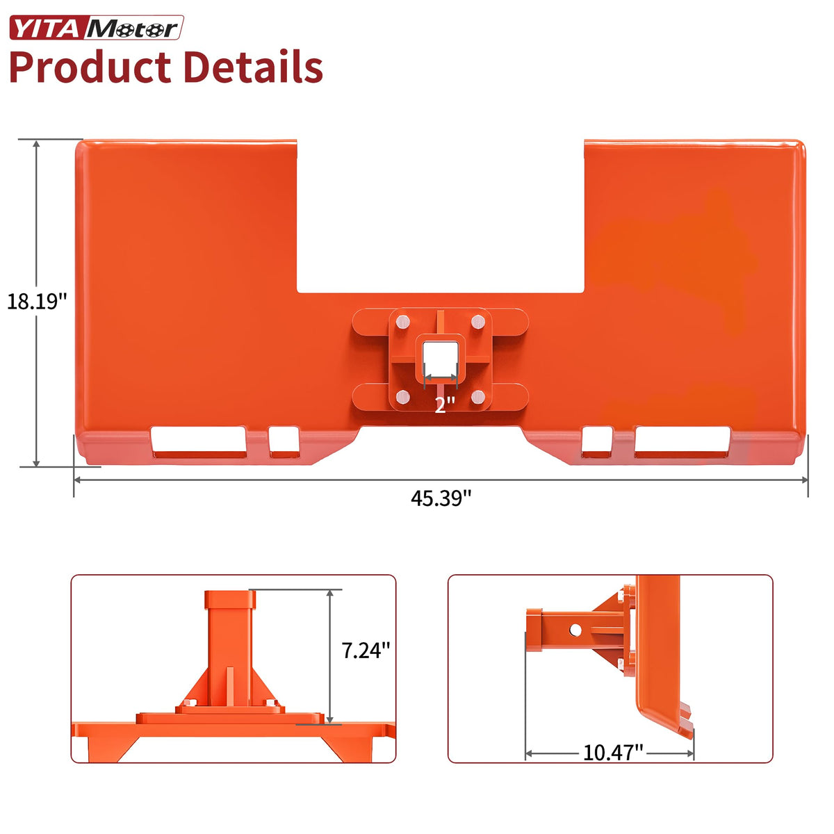 YITAMOTOR quick attach plate enables multiple attachments with ease.