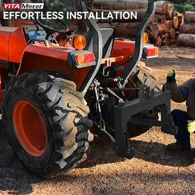 YITAMOTOR quick hitch 3000-lb capacity label highlights strong lifting potential.