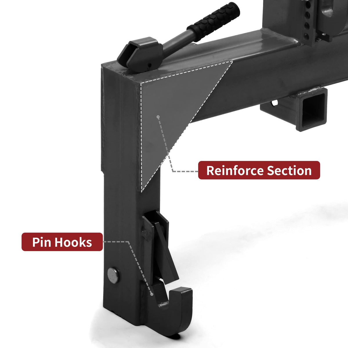 YITAMOTOR quick hitch installation process shows simple rear attachment.