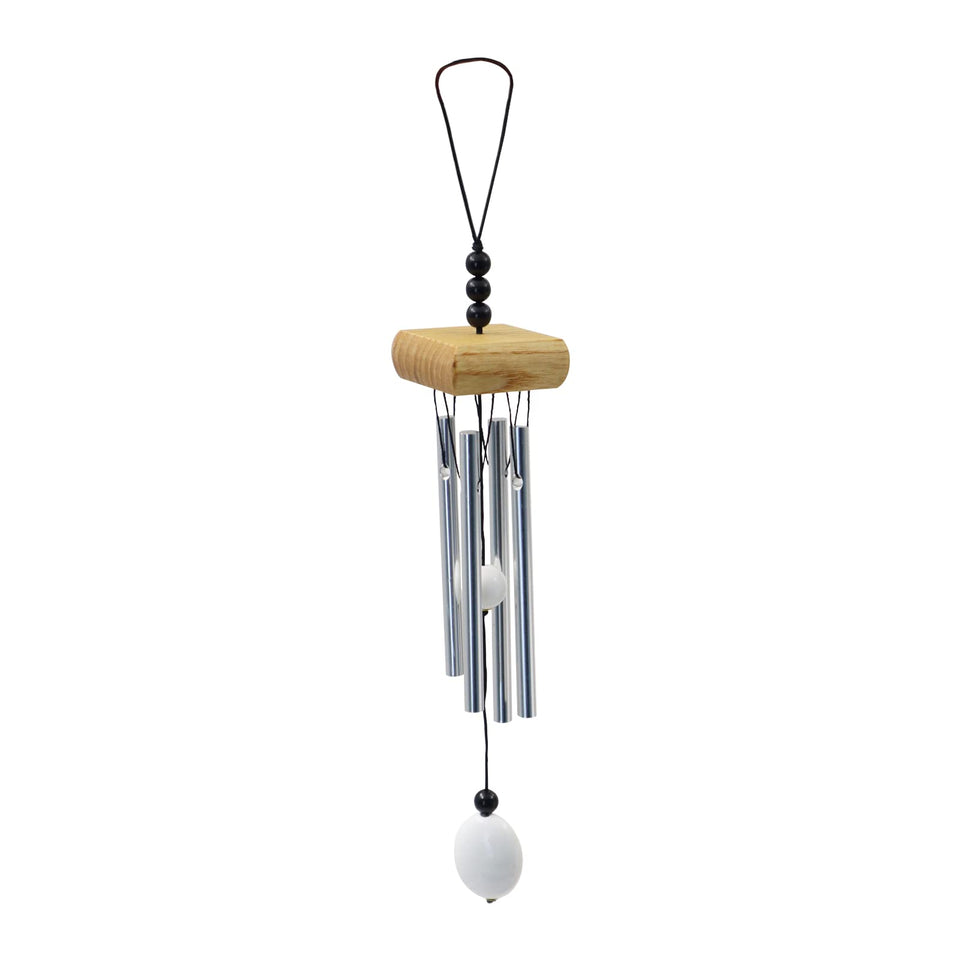 Yitexin small wind chimes front view in outdoor setting showing compact design