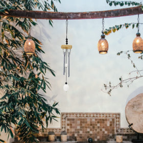Yitexin wind chimes in a bedroom setting for peaceful ambiance