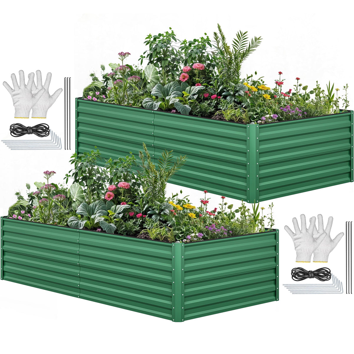 YITAHOME raised bed kit, 96x48x24 inches, open box for easy setup.