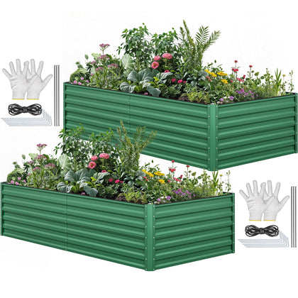 YITAHOME raised bed kit, 96x48x24 inches, open box for easy setup.