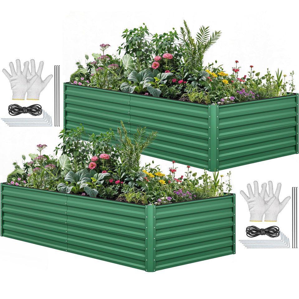 YITAHOME raised bed kit, 96x48x24 inches, open box for easy setup.
