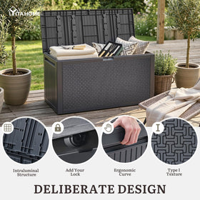YITAHOME maze-grid weave design adds modern aesthetic to outdoor space.