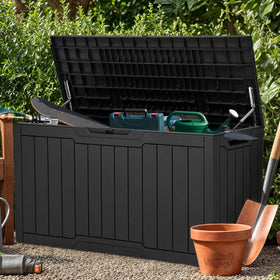 Bench seating supports up to 485 pounds.