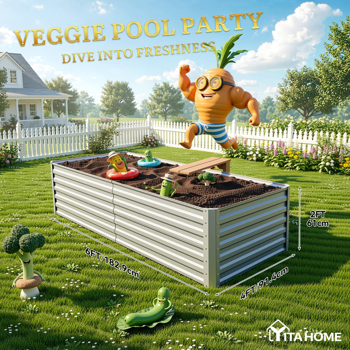 YITAHOME durable outdoor planter bed stands up to seasons and weather.