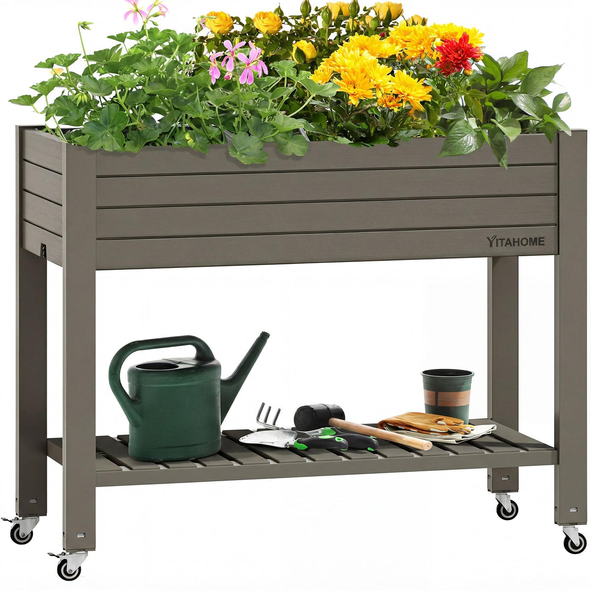 YITAHOME elevated garden bed with legs and wheels for easy relocation
