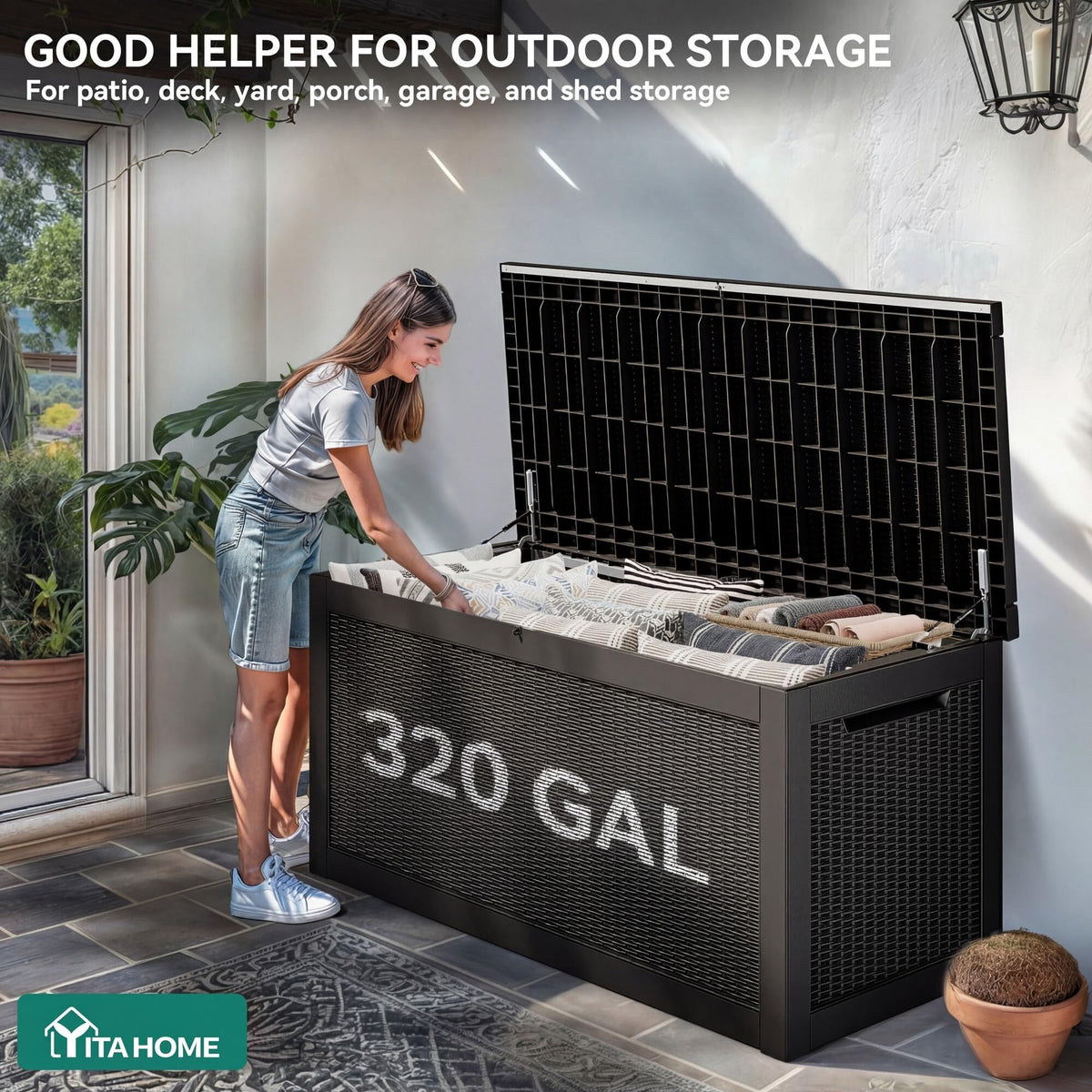 YITAHOME dual side handles enable easy moving of the storage box.