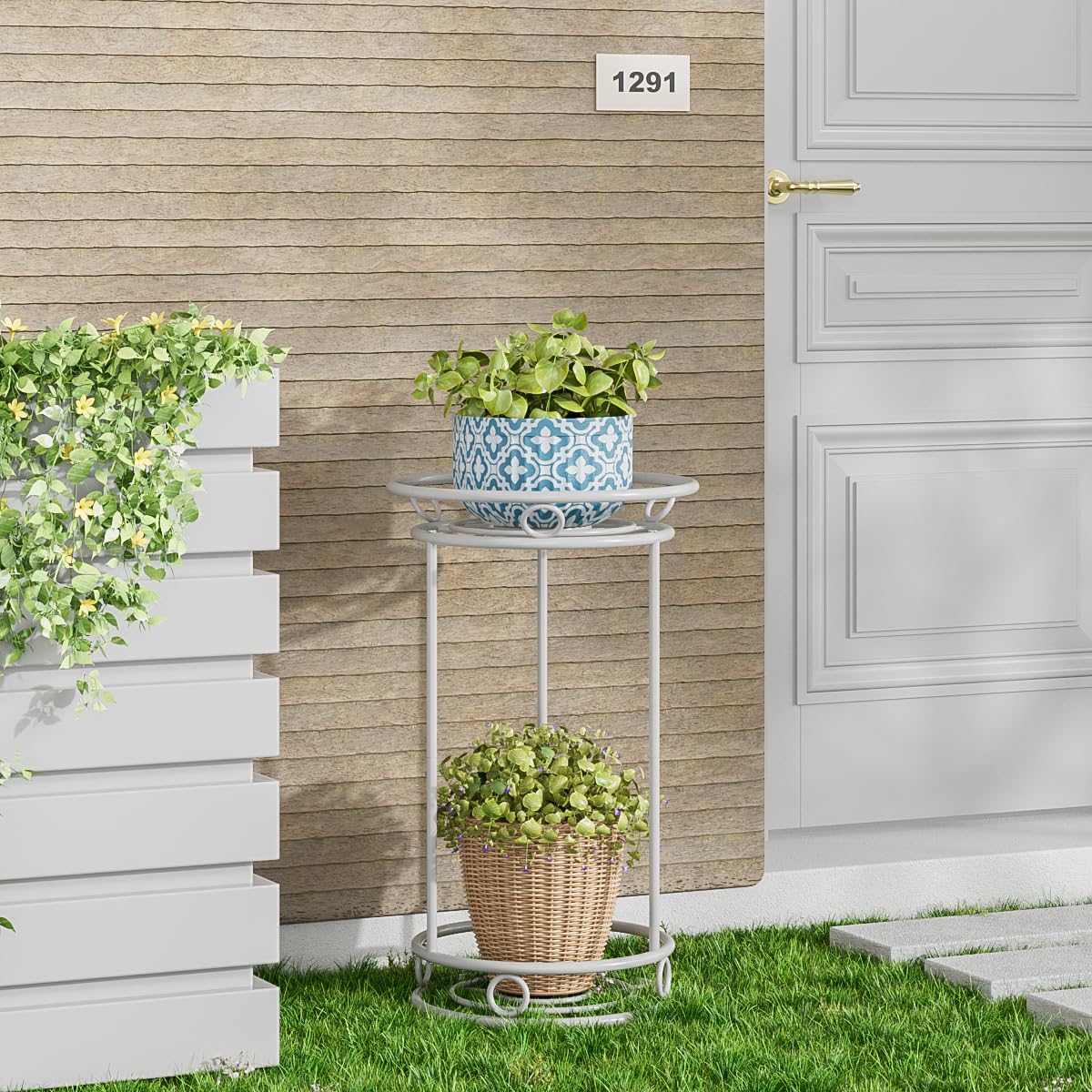 YIUKEA indoor-outdoor plant stand suitable for balcony, patio, or living spaces.