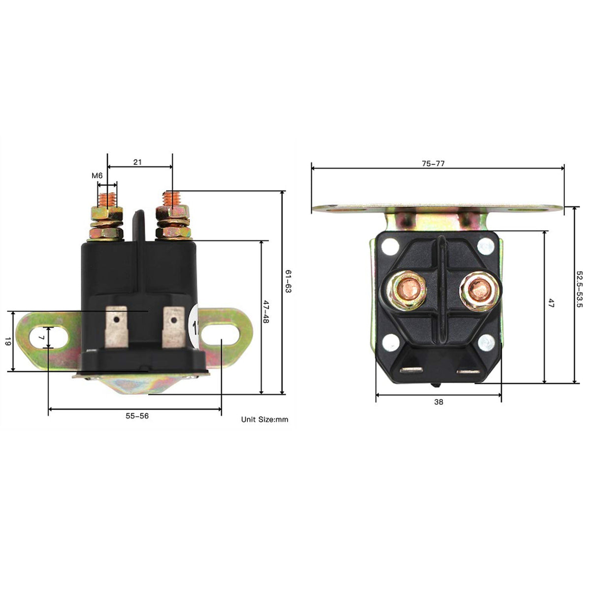 YIXIN 12V solenoid relay installed on a lawn tractor for quick power control.