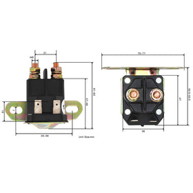 YIXIN 12V solenoid relay installed on a lawn tractor for quick power control.