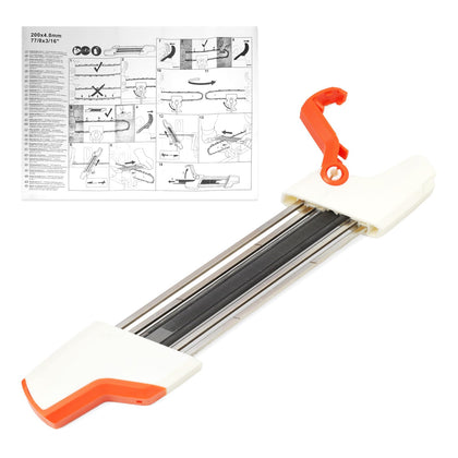 YIYANTO 2-in-1 sharpener with round and flat file for precise sharpening