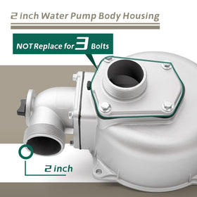 YIYANTO water inlet with 4 bolts for a secure connection across compatible pumps.