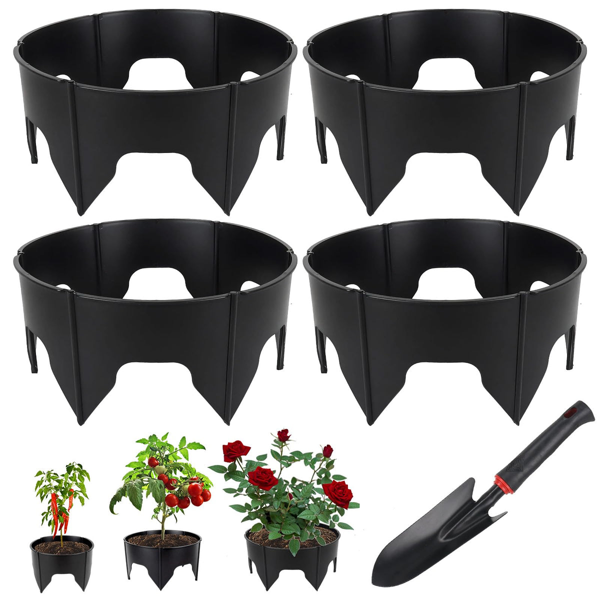 YIYIREA black border rings suit trees, roses, shrubs, and vegetables