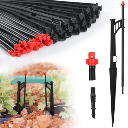 Yiyiring 25-pack drip stake with 360-degree sprayer for even garden watering