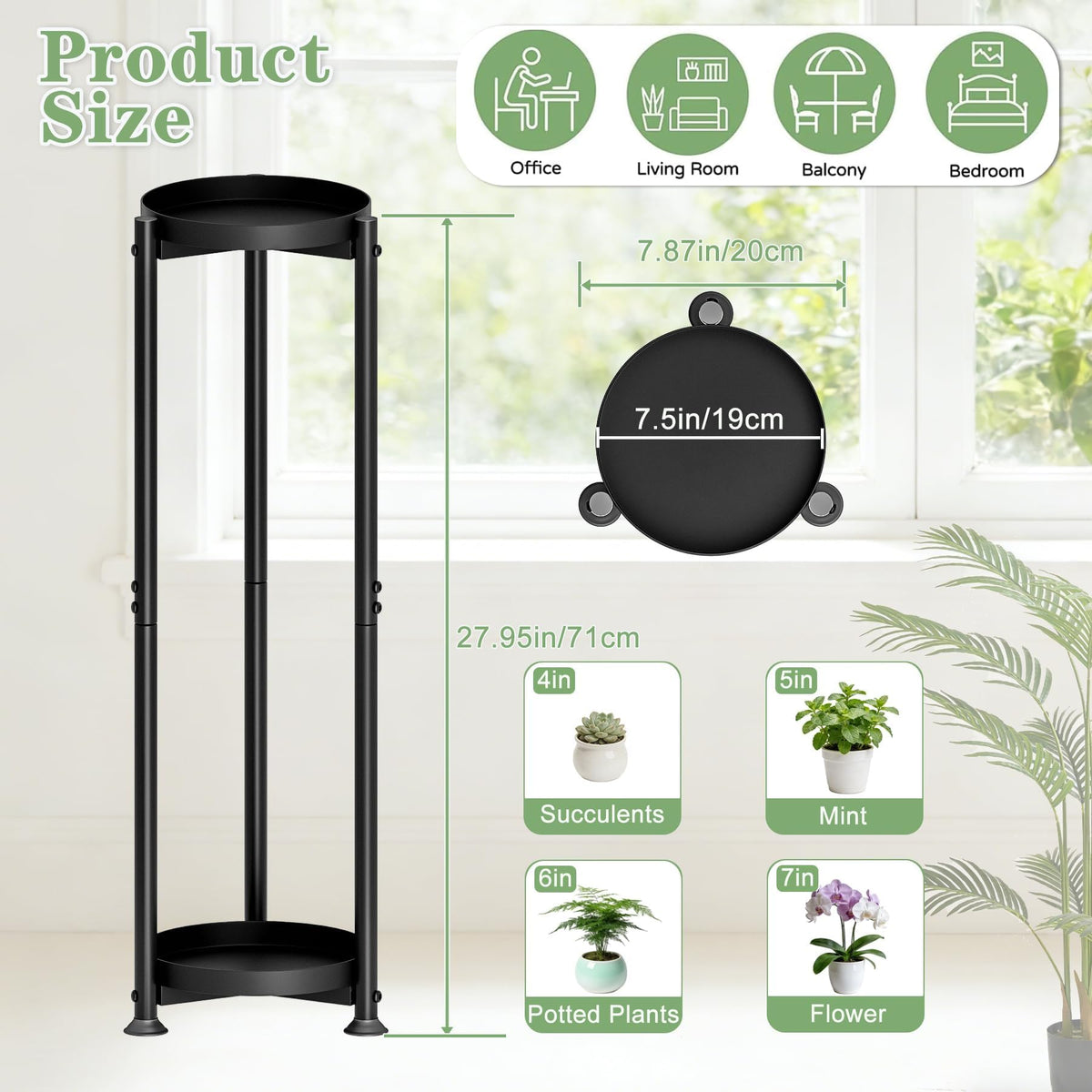 YIZAIJIA black metal finish complements modern indoor and outdoor decor
