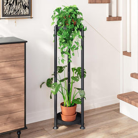 YIZAIJIA living room setup shows elegant two-tier display for plants