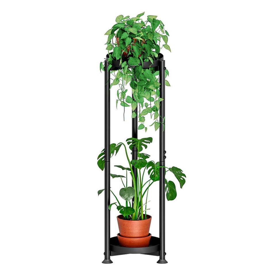 YIZAIJIA two-tier plant stand shown in a corner display for versatile indoor-outdoor use