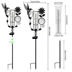 YJFWAL decorative garden stake with hummingbird and sunflower accents