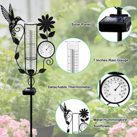 YJFWAL hummingbird rain gauge thermometer assembly detail for accurate readings
