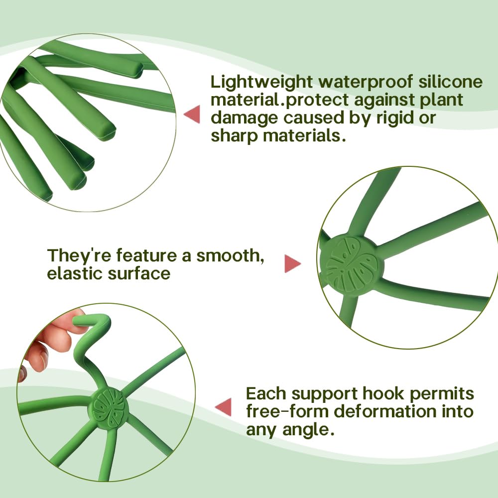 YjiaYjiaY monstera stem support silicone plant stake, lightweight and unobtrusive