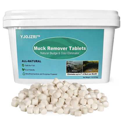 YJOJZR pond sludge tablets sinking to bottom for natural balance.