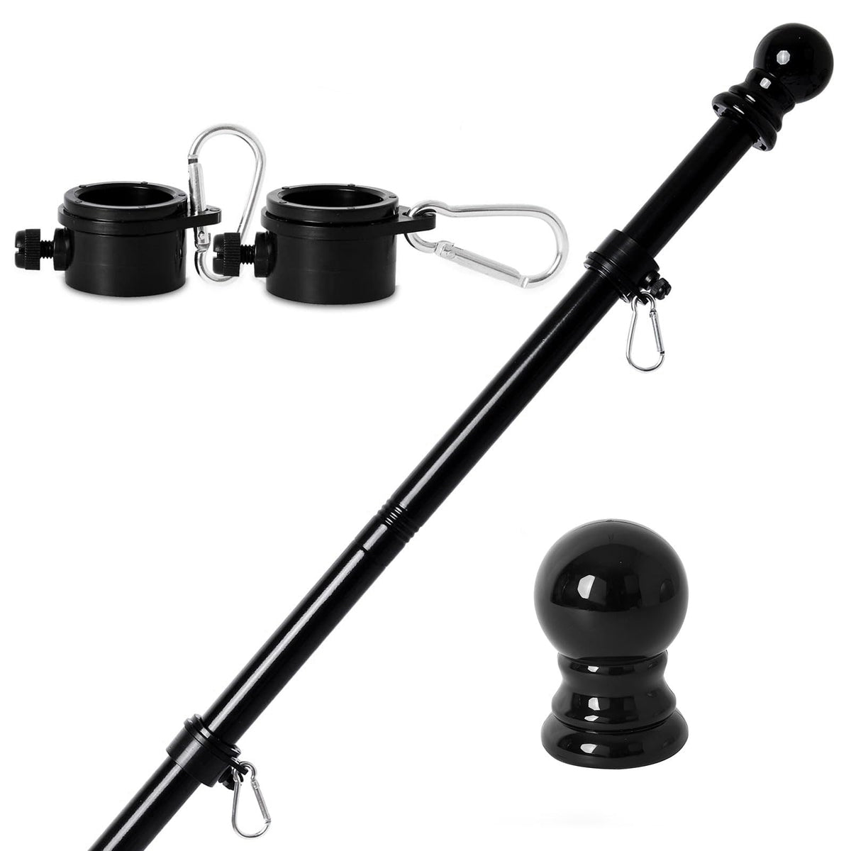 YKFLY flag pole with 360-degree anti-wrap rings keeps flags unfurled in windy conditions