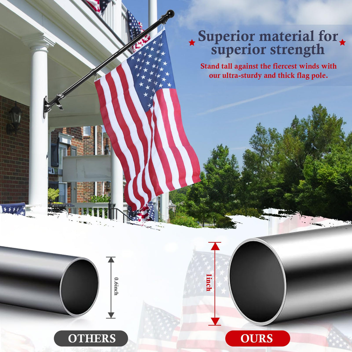 YKFLY stainless steel flag pole demonstrates durability for outdoor installation