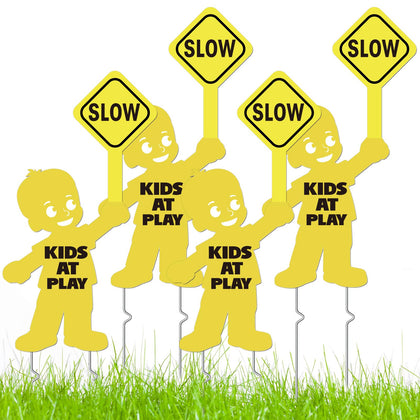 YLOLUL Kids at Play sign on stake boosts neighborhood safety visibility