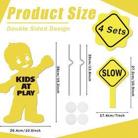 YLOLUL Slow Down double-sided sign with high-contrast colors for drivers