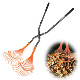 YLSAZL leaf grabber rake with long handle for effortless leaf collection.