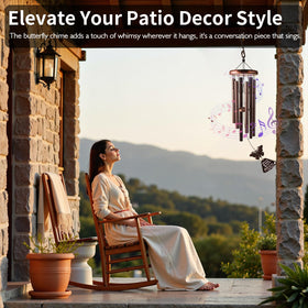 YLYYCC 33-inch wind chime adds calming tones to patios and balconies.