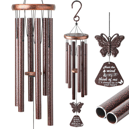 YLYYCC wind chime with butterfly wind catcher for outdoor decor, enhancing garden ambience.