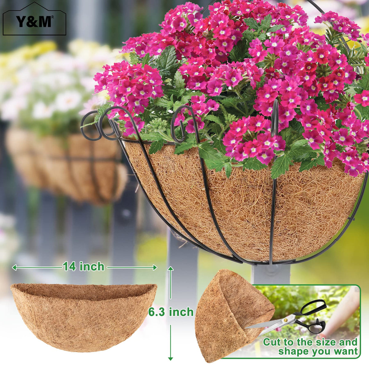 Y&M coconut liner for planter boxes, easy fit and water retention.