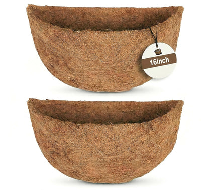 YM 16-inch half-round coco liner assembled for immediate planting