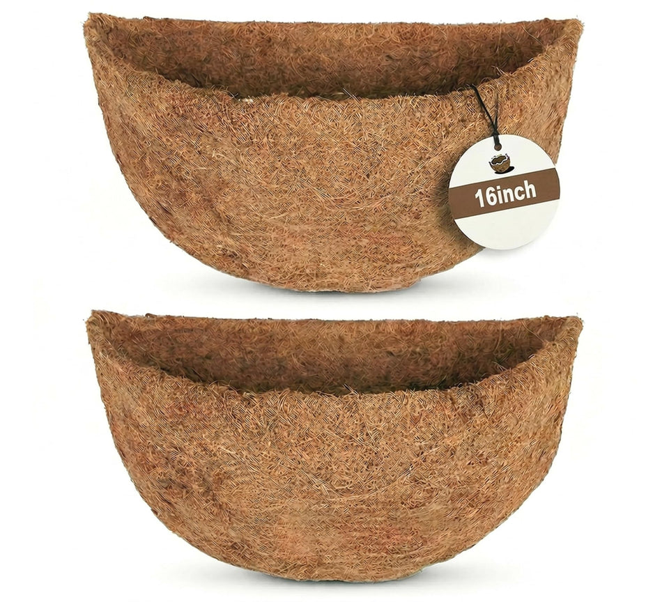 YM 16-inch half-round coco liner assembled for immediate planting