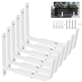 Y&amp;M 6 pack adjustable planter brackets supporting 6–12.5 in pots for balcony gardening