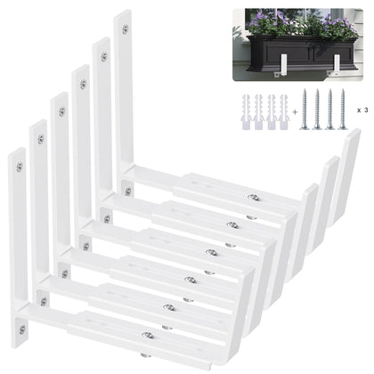 Y&amp;M 6 pack adjustable planter brackets supporting 6–12.5 in pots for balcony gardening