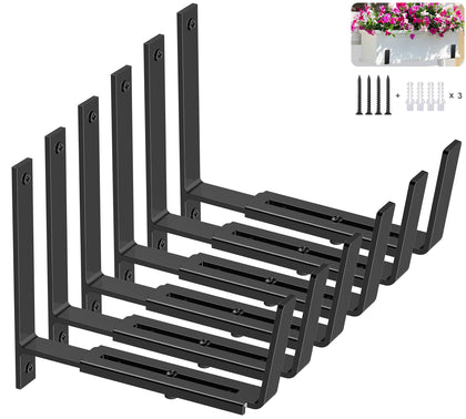 Y&M adjustable planter brackets close-up showcasing sturdy iron construction for outdoor use
