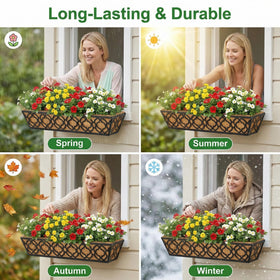 Y&M deck planter with coco coir liner provides water retention and drainage