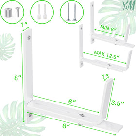 Y&amp;M heavy duty iron planter brackets in white withstand outdoor conditions and resist rust