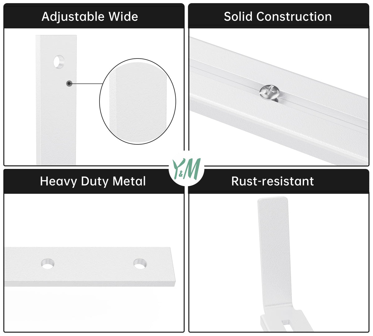 Y&amp;M included hardware for quick installation and tidy mounting