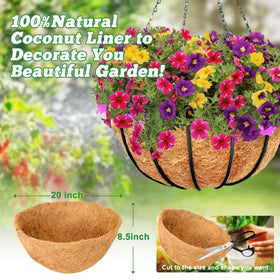 YM natural coconut fiber material provides sustainable, breathable liner.